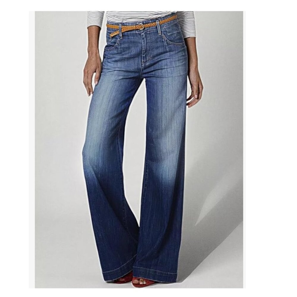 Flamingals Wide Leg Jeans Stretch Low Waist Baggy, XL